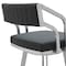 Armen Living Capri 30" Swivel Modern Metal and Slate Gray Faux Leather Bar and Counter Stool LCCPBABSSG30 - alternate 6